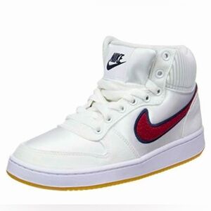 Nike Ebernon mid prem White and Blue-Red High-Top sneaker‎ women’s size 7